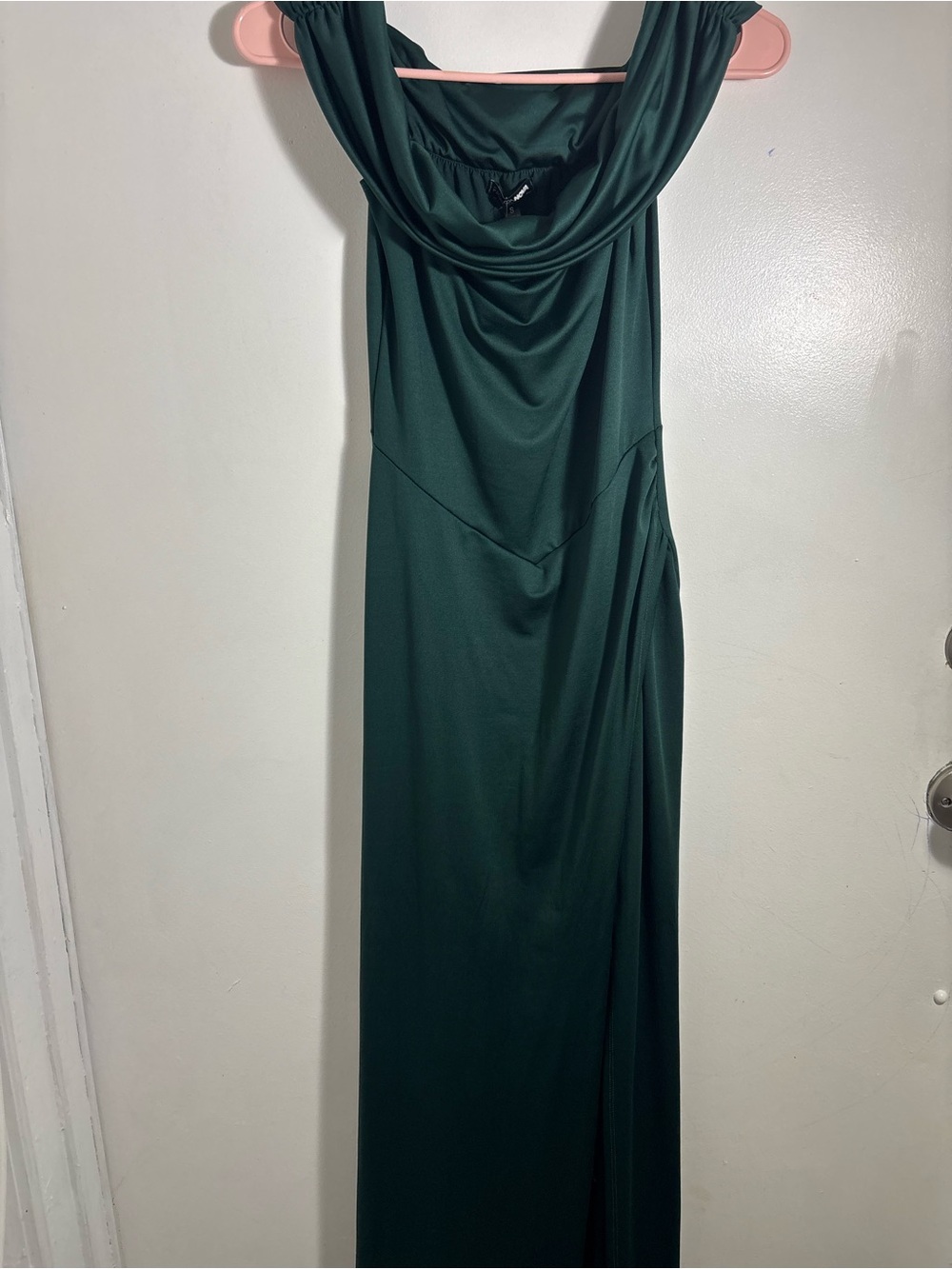 Fashion Nova Emerald Green Cowl Neck Maxi Dress